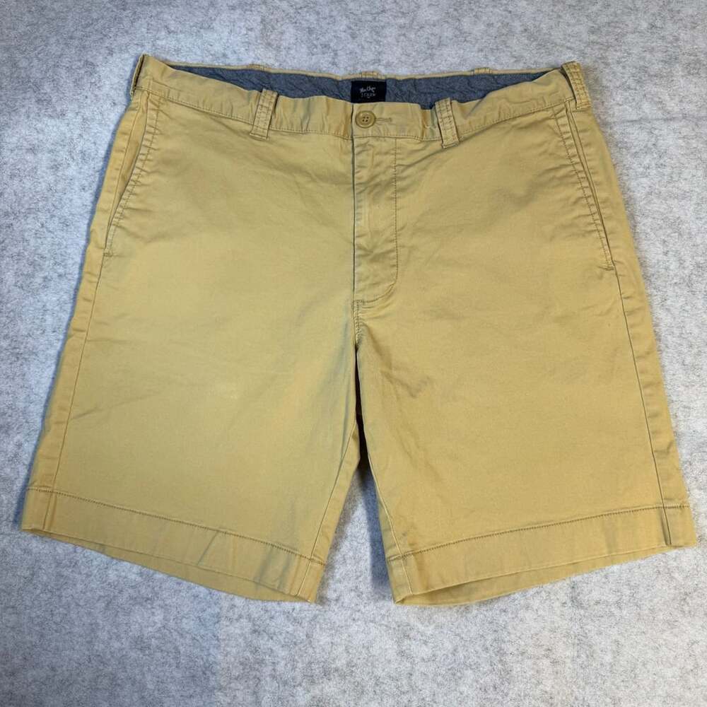 J. Crew Flex Chino Shorts Size 36W Yellow Cotton Twill